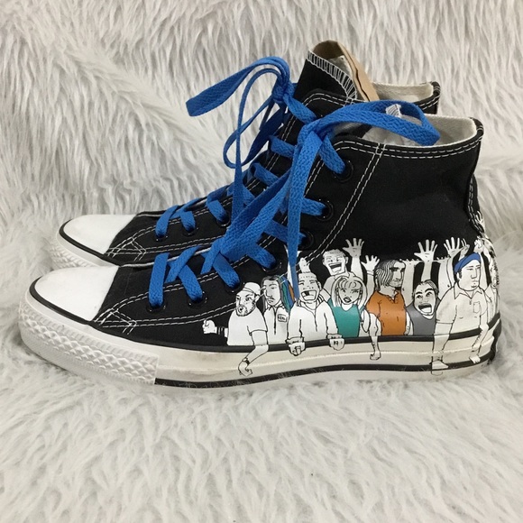 Converse men’s high top lace up black shoes size 5 men’s/ 7 women’s - Picture 3 of 8